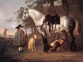 Grey Horse In A Landscape countryside painter Aelbert Cuyp